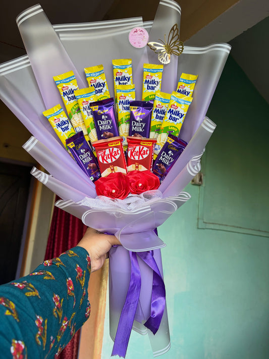 🍫 Sweet Treats Chocolate and Ribbon Bouquet 💐